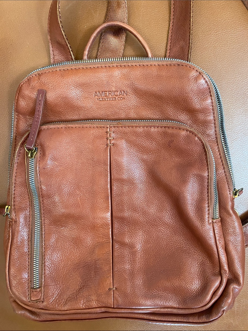 American Leather Co Brown Leather Backpack